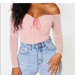 Pretty Little Thing Mesh Long Sleeve Bodysuit
